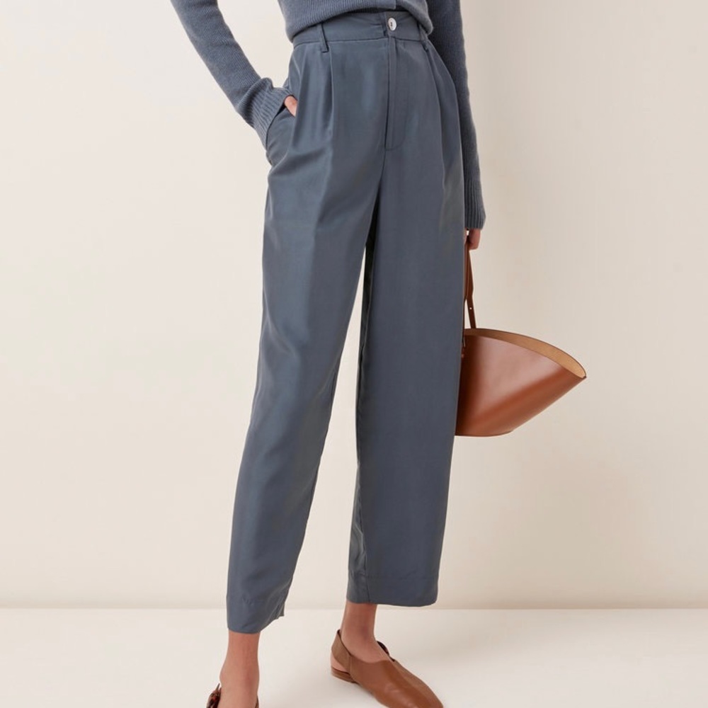 Vince High-Rise Cropped Silk Pants